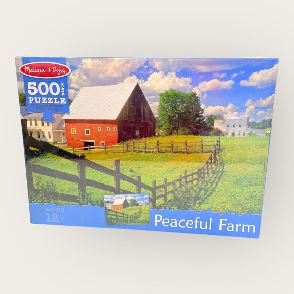 Peaceful Farm Melissa & Doug 500 Piece Puzzle New Factory Sealed - Picture 1 of 4